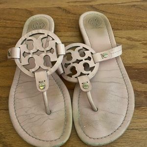 Baby pink tory burch miller sandals